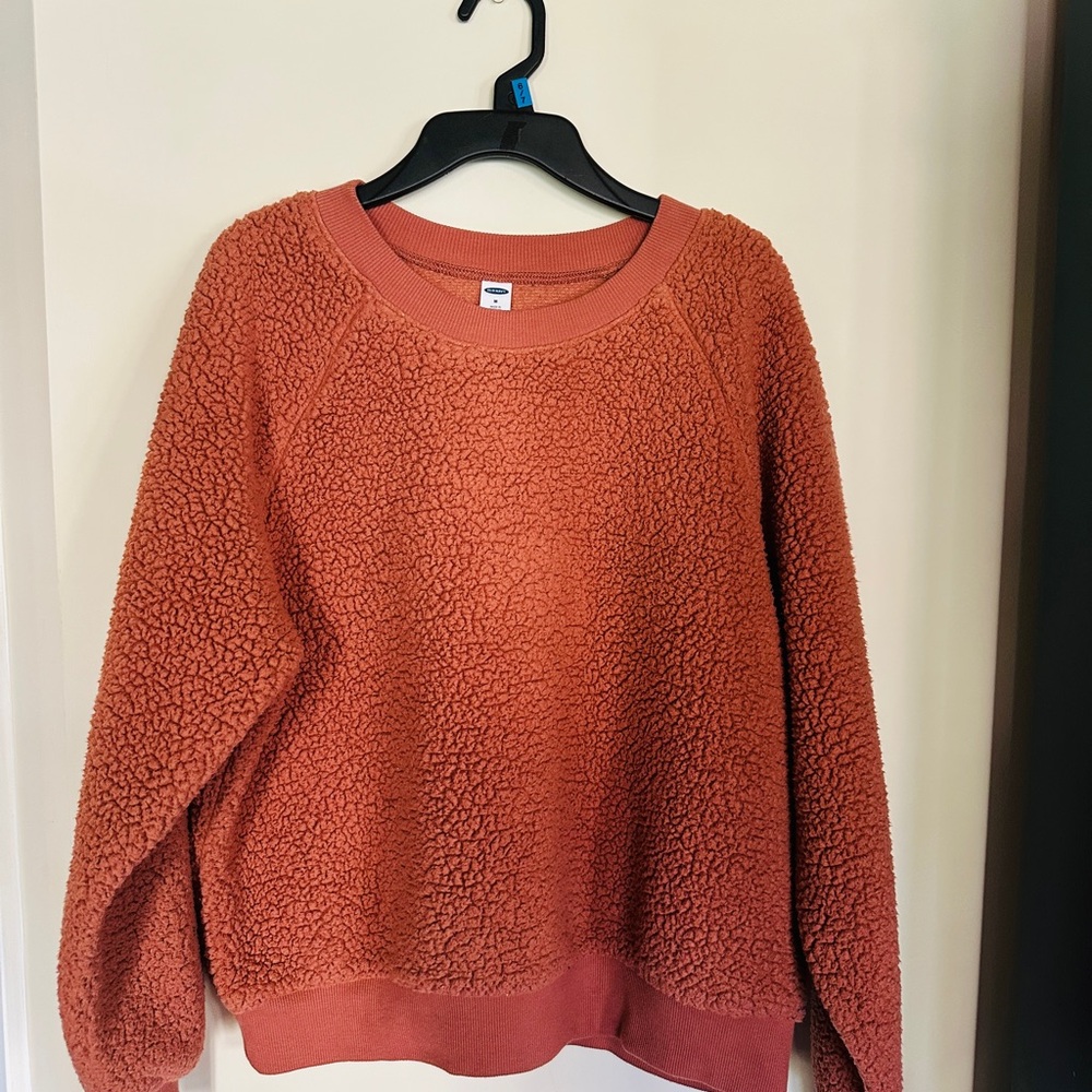 Old Navy Women's Sherpa Sweater - Rust